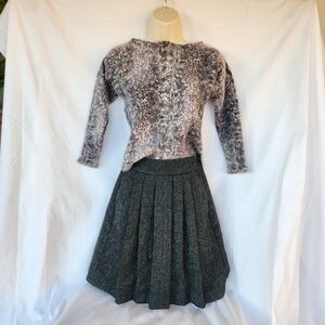 Textured Tweed A-Line Mini Skirt | Quiet Luxury Chic | Sustainable Wear 23/24